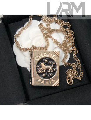 Chanel Lion Metal Long Necklace AB7521 Gold/Black 2021 