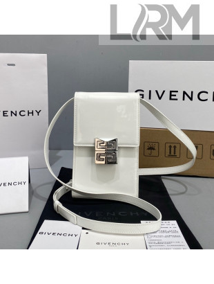 Givenchy Mini 4G Vertical Crossbody Bag in Ivory White Patent Leather 2021