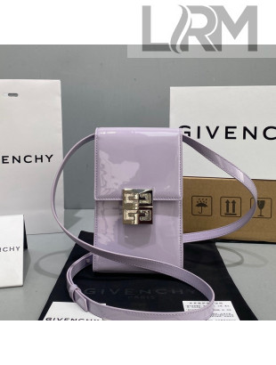 Givenchy Mini 4G Vertical Crossbody Bag in Lilac Purple Patent Leather 2021