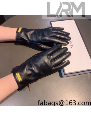 Chanel Lambskin and Cashmere Gloves Black 2021 122145