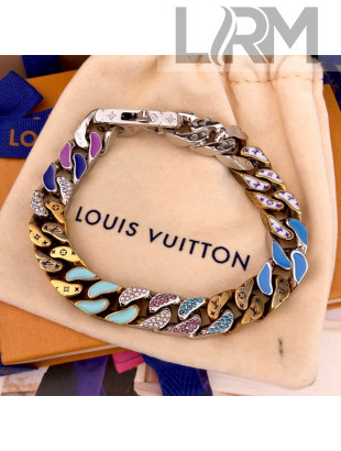 Louis Vuitton Chain Links Patches Bracelet Blue/Green 2021 53
