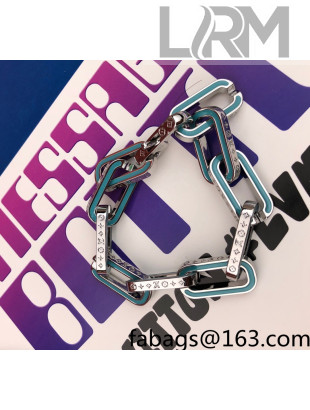 Louis Vuitton Monogram Chain Bracelet Blue 2021 59