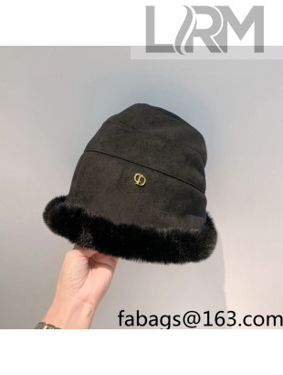 Dior Shearling Bucket Hat Black 2021 51