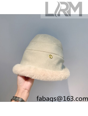 Dior Shearling Bucket Hat White 2021 52