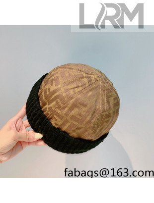 Fendi FF Knit Bucket Hat Brown/Black 2021 53