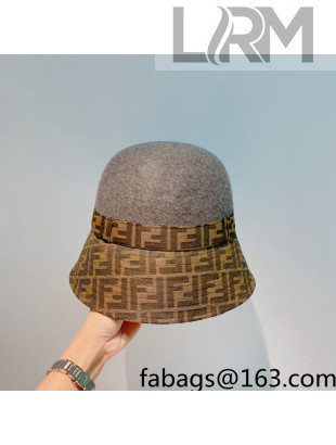 Fendi Wool Bucket Hat Grey 2021 60