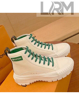 Louis Vuitton LV Squad Canvas and Leather High-top Sneakers/Boots White/Green 2021