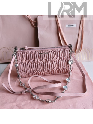 Miu Miu Miv Miv Matelasse Nappa Leather Mini Bag 5BH215 Pink 2022