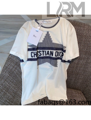 Dior Star Cotton T-Shirt White/Blue 2022 15