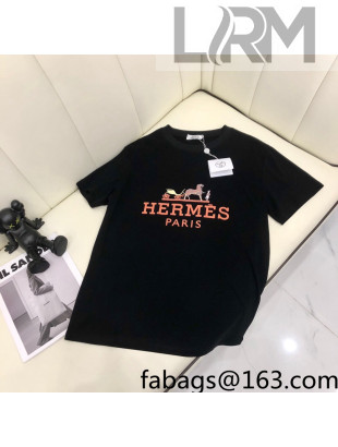 Hermes Cotton T-Shirt Black 2022 22