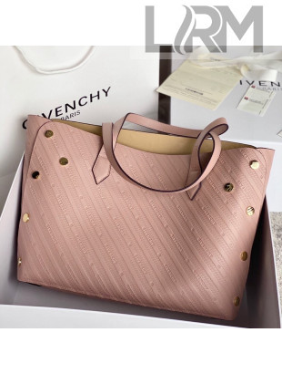 Givenchy Bond Tote Bag in Logo Embossed Calfskin Pink 2021