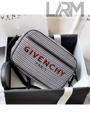 Givenchy Bond Camera bag in Jacquard Check Fabric White/Black/Blue 2021
