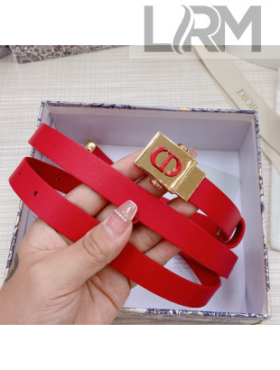 Dior Polytechnique Belt 1.7cm with CD Framed Buckle Red 2021