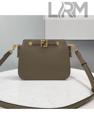 Fendi Touch Gusseted Leather Bag Grey 2021