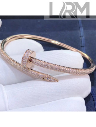 Cartier Pink Gold Nologo Juste un Clou Bracelet with Diamonds, Classic 10