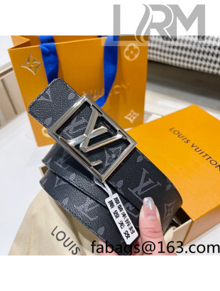 Louis Vuitton Monogram Canvas Belt 4cm with Framed LV Buckle Black 2022 031146