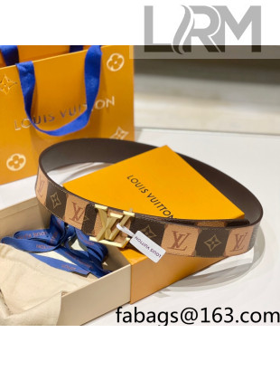Louis Vuitton Damier LV Belt 4cm with Framed LV Buckle Brown 2022 031149