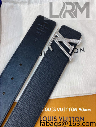 Louis Vuitton Calf Leather Belt 4cm with LV Buckle Black/Silver 2022 031139