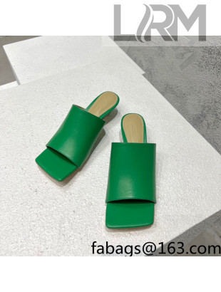 Bottega Veneta Stretch Lambskin Heel Sandals 4cm Green 2022 032163