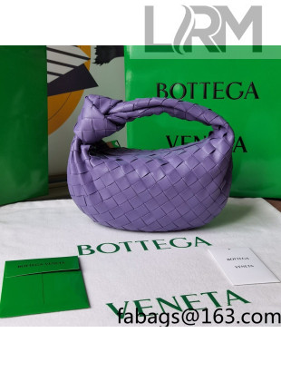 Bottega Veneta Mini BV Jodie Hobo Bag in Woven Lambskin Lavender Purple 2021