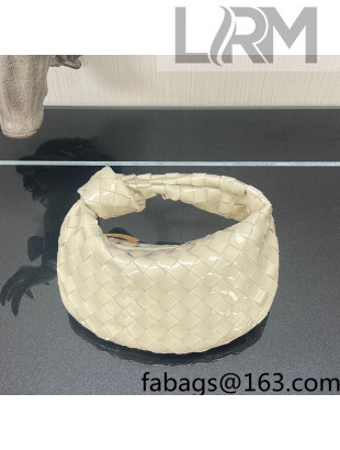 Bottega Veneta Mini Jodie Hobo Bag in Patent Leather White 02 2022 651876 