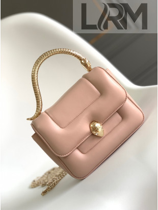 Mary Katrantzou x Bvlgari Serpenti Lambskin Mini Top Handle Bag Light Pink 2021 04