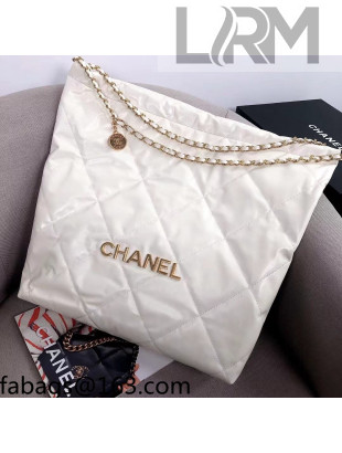 Chanel Waxy Calfskin Large Shopping Bag White/Gold 2021 