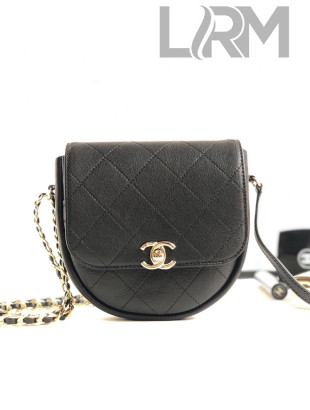 Chanel Lambskin Mini Messenger Bag AS0143 Black 2021 