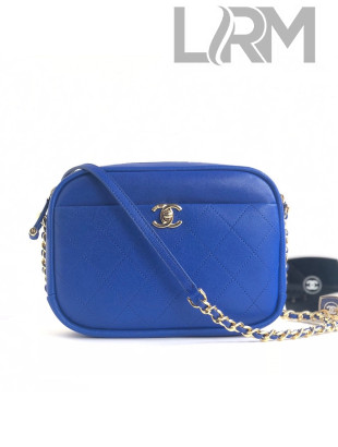 Chanel Lambskin Casual Trip Medium Camera Case Bag AS0140 Royal Blue 2021