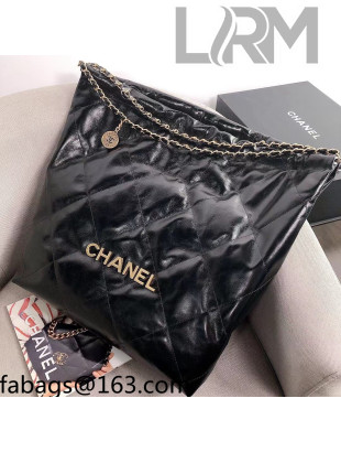 Chanel Waxy Calfskin Large Shopping Bag Black/Gold 2021 