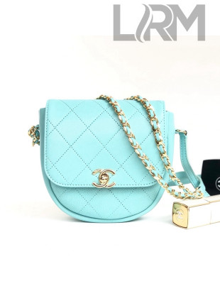 Chanel Lambskin Mini Messenger Bag AS0143 Light Blue 2021 