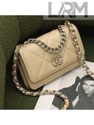 Chanel 19 Lambskin Wallet on Chain WOC AP0957 Beige/Matte Silver/Light Gold/Aged Gold 2022 2022 13