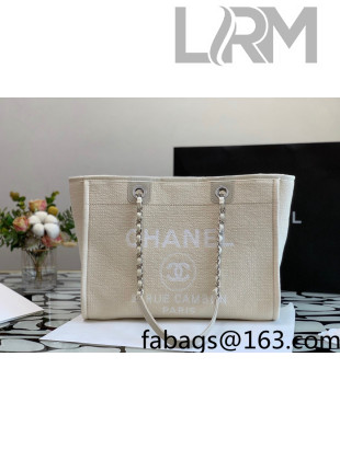 Chanel Deauville Mixed Fibers Medium Shopping Bag A67001 Beige 2022 02