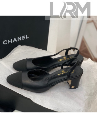 Chanel Leather Slingback Pumps 6.5cm G31318 Black 2022 02