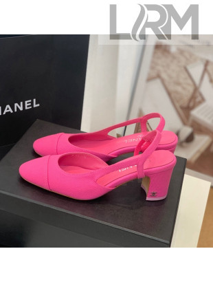 Chanel Denim Slingback Pumps 6.5cm G31318 Pink 2022