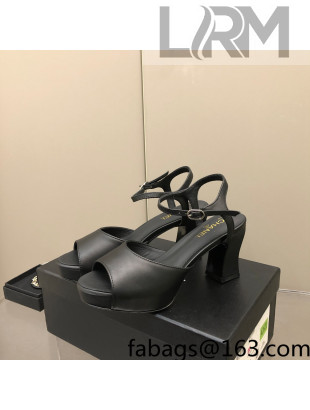 Chanel Lambskin High Heel Sandals Black 2022 0321102