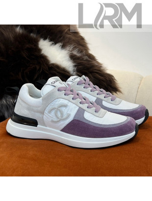 Chanel Fabric & Suede Sneakers G38299 Purple 2022 032507