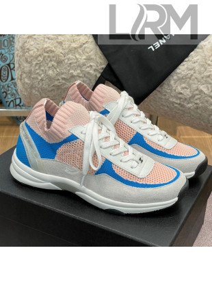 Chanel Knit and Suede Sneakers G38750 Light Pink 2022 032515