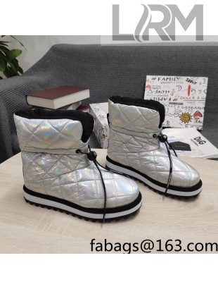 Dolce & Gabbana DG Iridescent Down Snow Ankle Boots Silver 2021 18