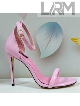 Dolce & Gabbana DG Patent Leather Sandals 10.5cm Pink 2021 08