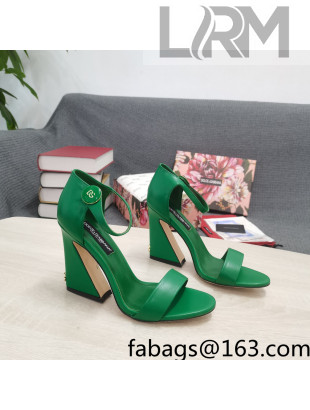 Dolce & Gabbana DG Calf Leather High Heel Sandals 10.5cm Green 2022