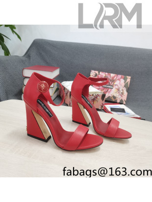 Dolce & Gabbana DG Calf Leather High Heel Sandals 10.5cm Red 2022