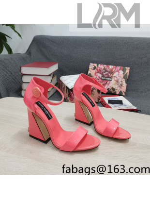 Dolce & Gabbana DG Patent Leather High Heel Sandals 10.5cm Peachy Pink 2022