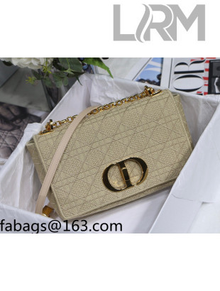 Dior Medium Caro Bag in Beige Cannage Embroidery 2021 120158