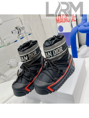 Dior Dioralps Snow Ankle Boots in Black Oblique Shiny Nylon 2021 46