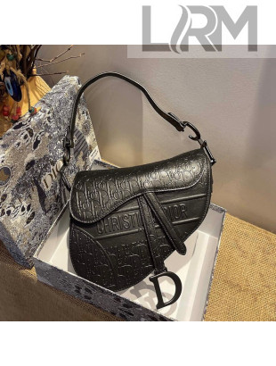 Dior Medium Saddle Bag in Black Oblique Leather 2022 73