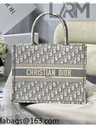Dior Medium Book Tote Bag in Grey Oblique Embroidery M1286 2022 12