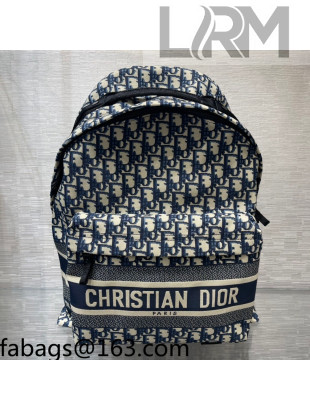 Dior DiorTravel Backpack in Blue Dior Oblique Jacquard 2022 28
