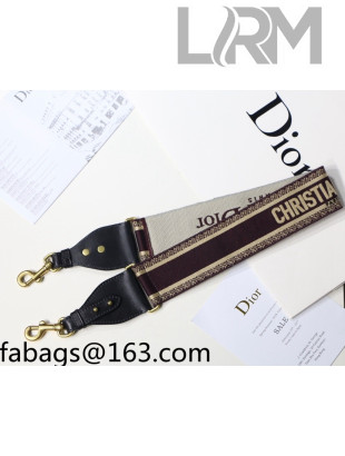 Dior 'Christian Dior' Embroidered Strap Burgundy/Beige 2022 43