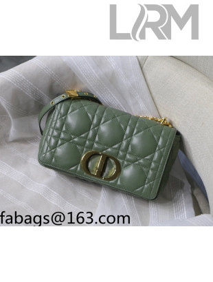 Dior Medium Caro Chain Bag in Quilted Macrocannage Calfskin Olive Green 2021